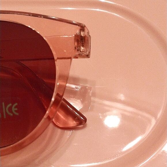 Boho Fairygoth Pink Clear Translucent Sunglasses Pink Lucite Frames Round Frams - Picture 4 of 6